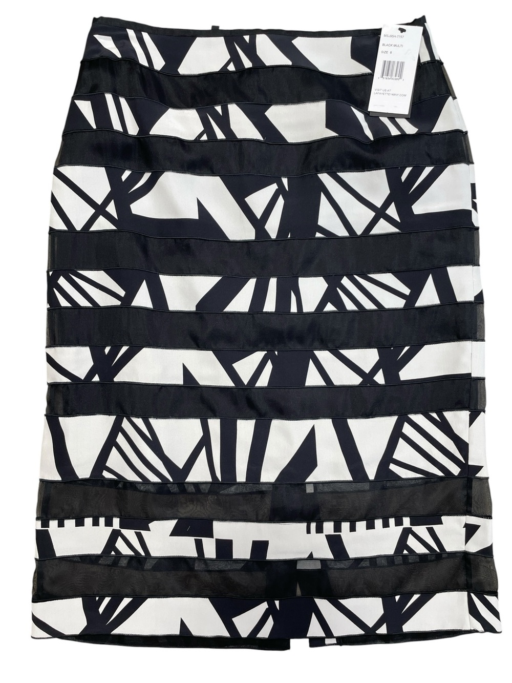 Lafayette 148 Skirt Black White Print NWT Size 6